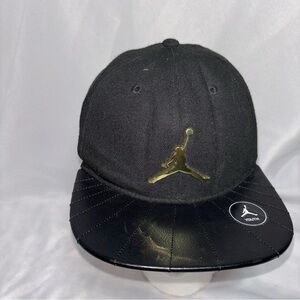 NIKE JORDAN Jumpman Hat Black and Gold Cap with Logo Youth 8-20
